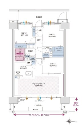 北長瀬駅 徒歩23分 13階の物件間取画像